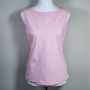 Bossini Gingham Top Womens Small Pink White‎ Check Western Cottagecore Feminine